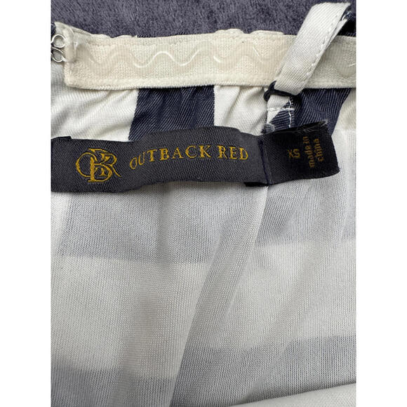 Outback Red Navy White Striped Sundress XS Cotton A-Line Summer Dress Nautical - Picture 4 of 7